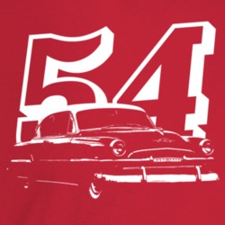 1954 Belvedere Three Quarter Angle View With Year Dark Color T Shirt