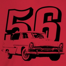 1956 Belvedere Three Quarter Angle View With Year Light Color T Shirt