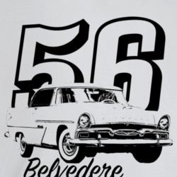 1956 Belvedere Three Quarter Angle View With Year And Model Name Light