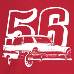 1956 Belvedere Three Quarter Angle View With Year Dark Color T Shirt