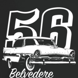 1956 Belvedere Three Quarter Angle View With Year And Model Name Dark 