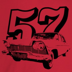 1957 Belvedere Three Quarter Angle View With Year Light Color T Shirt
