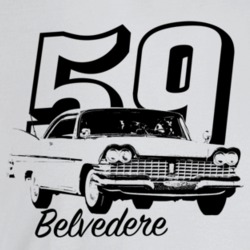 1959 Belvedere Three Quarter Angle View With Year And Model Name Light