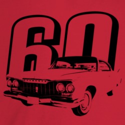 1960 Belvedere Three Quarter Angle View With Year Light Color T Shirt