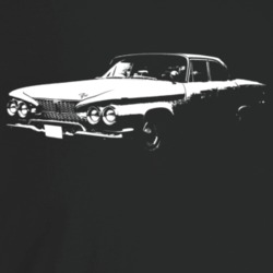 1961 Belvedere Three Quarter Angle View Dark Color T Shirt