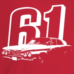 1961 Belvedere Three Quarter Angle View With Year Dark Color T Shirt