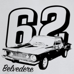 1962 Belvedere Three Quarter Angle View With Year And Model Name Light