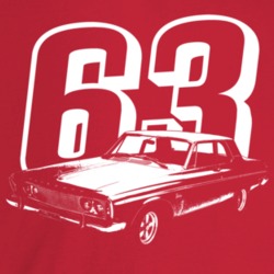 1963 Belvedere Three Quarter Angle View With Year Dark Color T Shirt