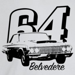 1964 Belvedere Three Quarter Angle View With Year And Model Name Light