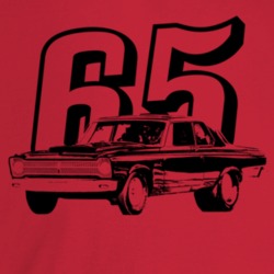 1965 Belvedere Three Quarter Angle View With Year Light Color T Shirt