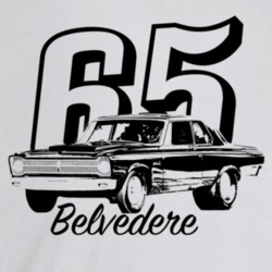 1965 Belvedere Three Quarter Angle View With Year And Model Name Light