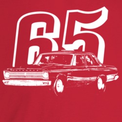 1965 Belvedere Three Quarter Angle View With Year Dark Color T Shirt