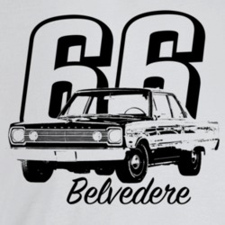 1966 Belvedere Three Quarter Angle View With Year And Model Name Light