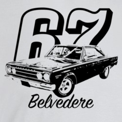 1967 Belvedere Three Quarter Angle View With Year And Model Name Light