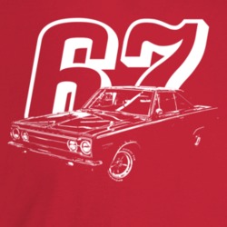 1967 Belvedere Three Quarter Angle View With Year Dark Color T Shirt