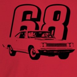 1968 Belvedere Three Quarter Angle View With Year Light Color T Shirt