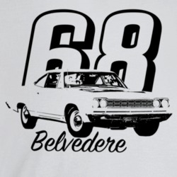 1968 Belvedere Three Quarter Angle View With Year And Model Name Light
