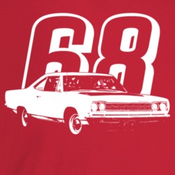 1968 Belvedere Three Quarter Angle View With Year Dark Color T Shirt