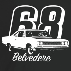 1968 Belvedere Three Quarter Angle View With Year And Model Name Dark 