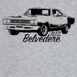 1969 Belvedere Gtx Three Quarter Angle View With Model Name Light Colo