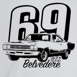 1969 Belvedere Gtx Three Quarter Angle View With Year And Model Name L