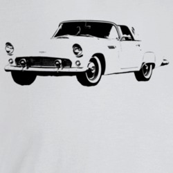 1956 Thunderbird Three Quarter Angle View Light Color T Shirt