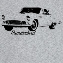 1956 Thunderbird Three Quarter Angle View With Model Name Light Color 
