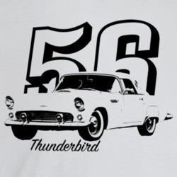 1956 Thunderbird Three Quarter Angle View With Year And Model Name Lig