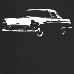 1956 Thunderbird Three Quarter Angle View Dark Color T Shirt