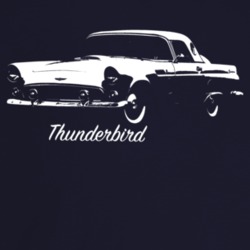 1956 Thunderbird Three Quarter Angle View With Model Name Dark Color T