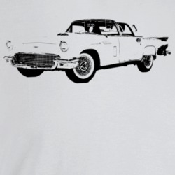 1957 Thunderbird Three Quarter Angle View Light Color T Shirt
