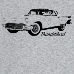 1957 Thunderbird Three Quarter Angle View With Model Name Light Color 