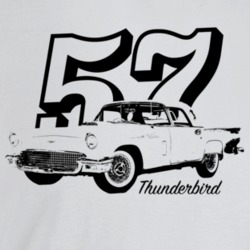 1957 Thunderbird Three Quarter Angle View With Year And Model Name Lig