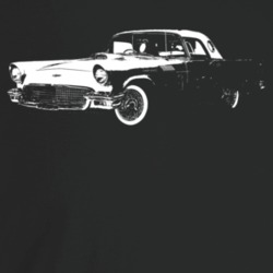1957 Thunderbird Three Quarter Angle View Dark Color T Shirt