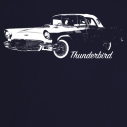 1957 Thunderbird Three Quarter Angle View With Model Name Dark Color T