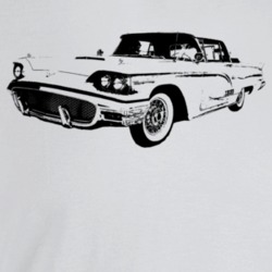 1958 Thunderbird Three Quarter Angle View Light Color T Shirt
