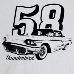 1958 Thunderbird Three Quarter Angle View With Year And Model Name Lig