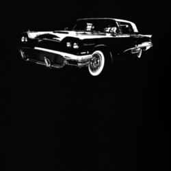 1958 Thunderbird Three Quarter Angle View Dark Color T Shirt