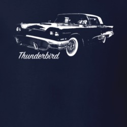 1958 Thunderbird Three Quarter Angle View With Model Name Dark Color T