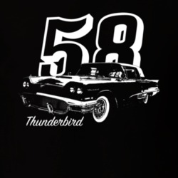 1958 Thunderbird Three Quarter Angle View With Year And Model Name Dar