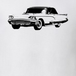 1959 Thunderbird Three Quarter Angle View Light Color T Shirt