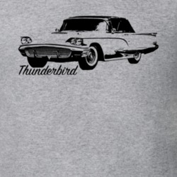 1959 Thunderbird Three Quarter Angle View With Model Name Light Color 