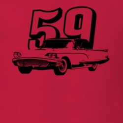 1959 Thunderbird Three Quarter Angle View With Year Light Color T Shir