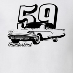 1959 Thunderbird Three Quarter Angle View With Year And Model Name Lig