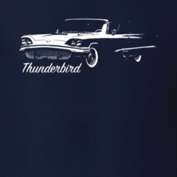 1959 Thunderbird Three Quarter Angle View With Model Name Dark Color T