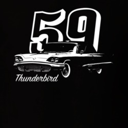 1959 Thunderbird Three Quarter Angle View With Year And Model Name Dar