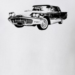 1960 Thunderbird Three Quarter Angle View Light Color T Shirt