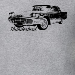1960 Thunderbird Three Quarter Angle View With Model Name Light Color 