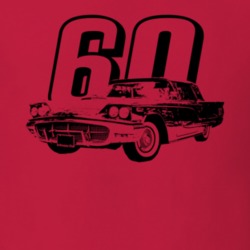 1960 Thunderbird Three Quarter Angle View With Year Light Color T Shir