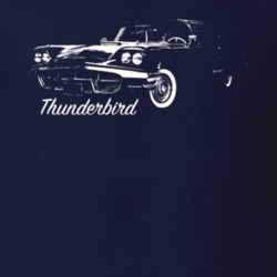 1960 Thunderbird Three Quarter Angle View With Model Name Dark Color T